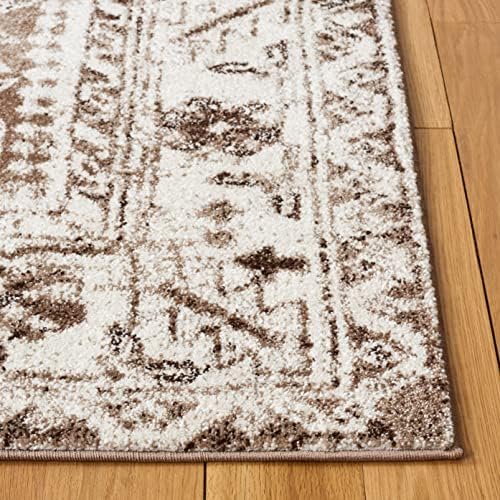SAFAVIEH Vintage Hamadan Area Rug 8'x10', Traditional Brown & Ivory VTH211T - Image 7