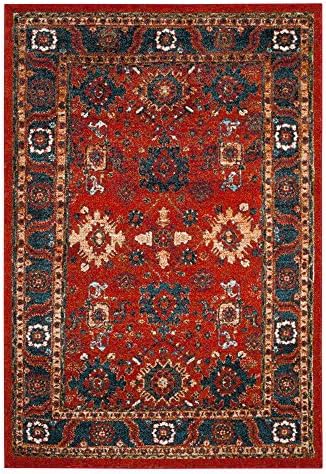 SAFAVIEH Vintage Hamadan Square Rug 6'7", Traditional Orange & Blue VTH214C by Unknown