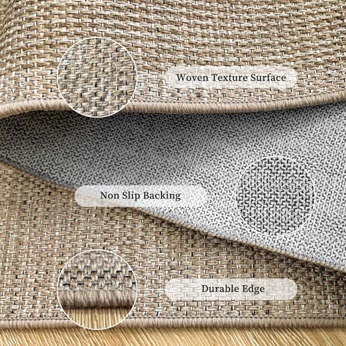 Easy Jute Rug for Pet Homes: Oval Rugs 5x7 - Geometric Arch Pattern - Image 5