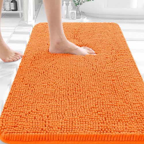 OLANLY Bathroom Rugs 35x24, Extra Soft Absorbent Chenille Bath Rugs by OLANLY