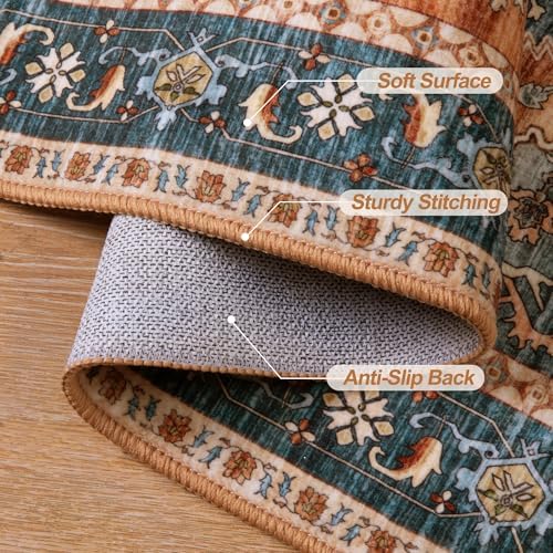 Tangsoo Oriental 2x3 Washable Rugs for Entryway, Non Slip Small Area Rug - Image 6