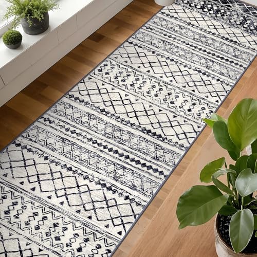 KUTA Extra Long Runners for Hallways 2.6x20ft Washable Black Boho Runners - Image 3