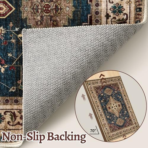 Tangsoo Oriental 3x5 Washable Area Rugs, Vintage Non Slip Accent Rug - Image 4
