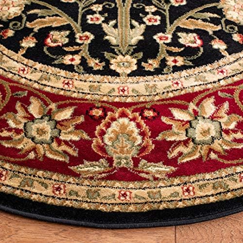 SAFAVIEH Lyndhurst Round Rug 8', Black & Red LNH212G - Image 5