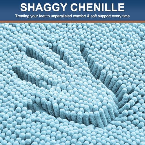 Smiry Bathroom Rugs 47X20, Luxury Chenille Extra Soft Absorbent Bath Mat - Image 4
