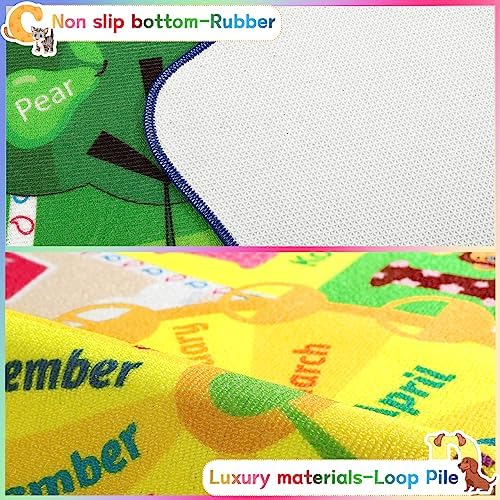 Chicrug 9x12 ABC Kids Rug for Classroom, Washable Non Slip Playroom Playmat - Image 6