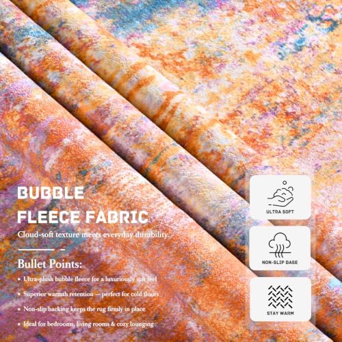 Entryway Rug 3x4 Rainbow Bedroom Area Rug Washable Non Slip Abstract Boho Rugs for Indoor Entry, Kitchen, Classroom, Bathroom, Kids Girls Room, Office, College Dorm Small Carpet - Image 7