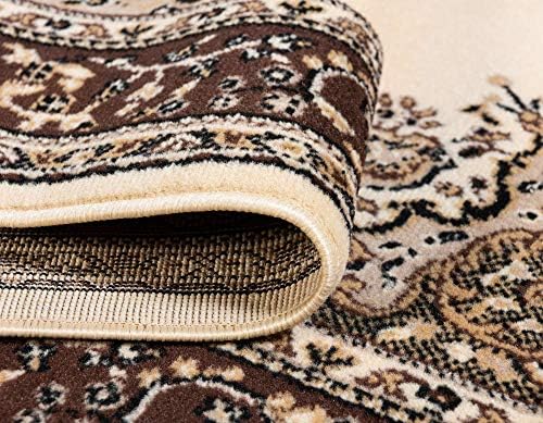 Unique Loom Reza Collection Traditional Persian Style Area Rug, 6 x 9 ft, Ivory/Brown - Image 6