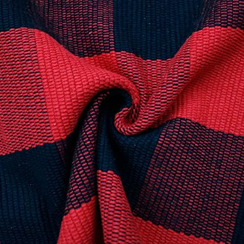 Christmas Plaid Outdoor Rug, 2' x 4'3'' Red & Black Check Indoor/Outdoor Area Rug, Layering Rug for Hello/Welcome Door Mat, Machine Washable Cotton Woven Rug for Farmhouse Front Porch, Entryway - Image 7