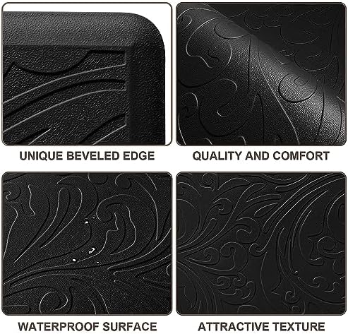 KMAT Kitchen Mat Cushioned Anti-Fatigue Waterproof Non-Slip Standing Mat Ergonomic Comfort Rug for Home,Office,Sink,Laundry,Desk 17.3" (W) x 60"(L),Black - Image 5