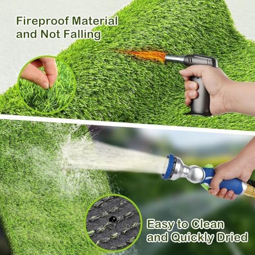 Artificial Grass Pee Pads for Dogs Potty, 26"x30" Reusable Grass Patch, Fake Grass Mat for Balcony/Indoor/Outdoor, Washable Pet Training Turf with Drainage Holes, Easy to Clean - Image 3