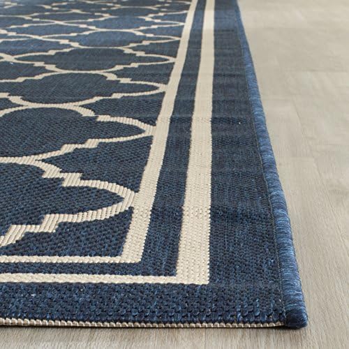 SAFAVIEH Courtyard Outdoor Runner Rug 2'3"x22', Navy & Beige CY6918-268 - Image 5