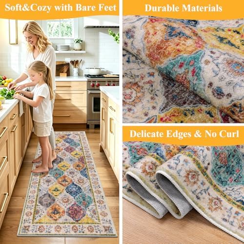 HEBE Hallway Runner Rug 2'x5', Washable Non Slip Kitchen Rug Runner - Image 5