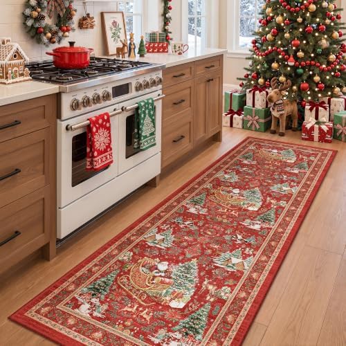 zesthome Christmas Runner Rug 2x6, Washable Rugs for Bedroom (2'x6', Red) by Zesthome