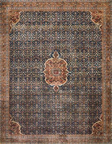 Loloi Layla Cobalt Blue/Spice 7'-6" x 9'-6" Area Rug - Image 4