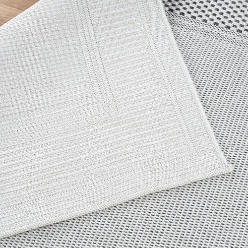 CAMILSON Easy Jute Rug 10x14, Indoor Outdoor Off-White Color Fiber Area Rugs for Living Room Patio and Dining Room Rug, Bordered Boho Woven Design, Easy-Cleaning, Washable Outside Carpet (10 x 14) - Image 6