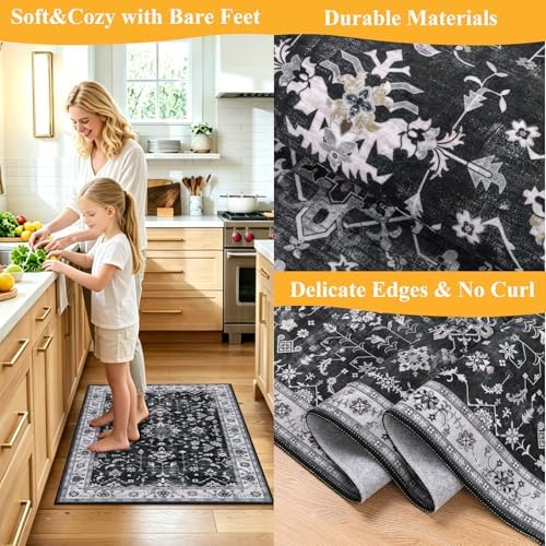 HEBE Indoor Door Mat 2'x3', Washable Welcome Mat for Front Door Entrance - Image 5