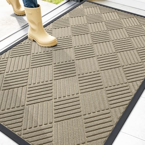 OLANLY Front Door Mat Outside Entrance 47x32, Waterproof Heavy-Duty Doormat by OLANLY