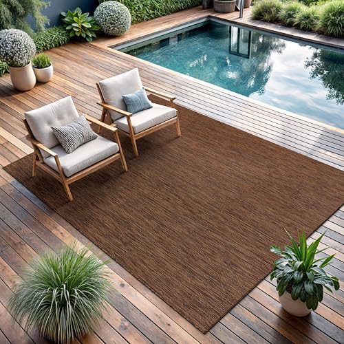 CAMILSON Outdoor Rug 5x7 Modern Area Rugs for Indoor and Outdoor Patios and Porches - Waterproof, Washable, Non-Shedding, Easy-to-Clean Outside Carpet (5 x 7, Solid - Gold) - Image 4