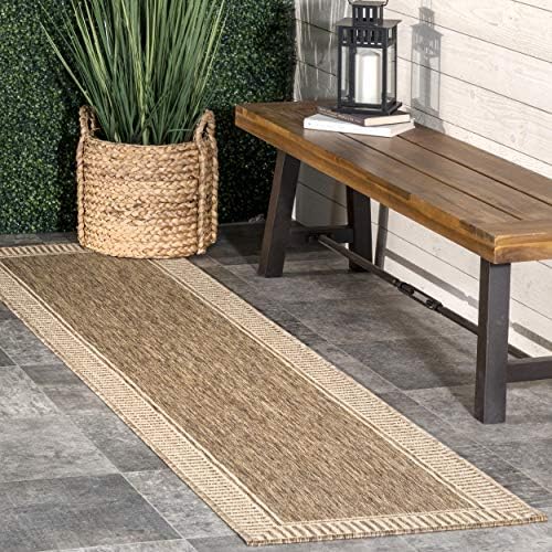 nuLOOM Asha Light Brown Bordered Indoor/Outdoor Area Rug, 6' 7" x 9' - Image 5