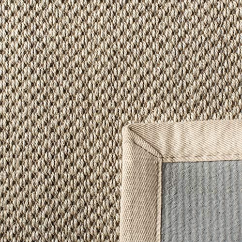 SAFAVIEH Natural Fiber Square Rug 4', Sisal Textured Marble & Beige NF143C - Image 3