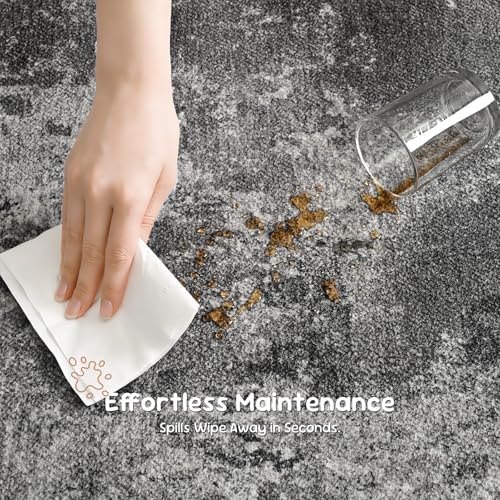 2x7 Black Rug Runners for Hallways Kitchen Runner Rug Non Slip Washable Black Long Runner Rugs with Rubber Backing Soft Abstract Carpet Runner for Bedroom, Kitchen, Bathroom, Entryway - Image 7