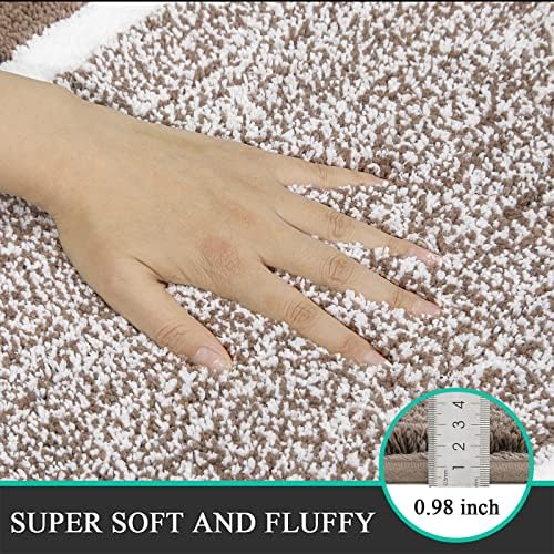 Pauwer Bathroom Rugs Sets 2 Piece, Non Slip Washable Bath Mat, Coffee - Image 6