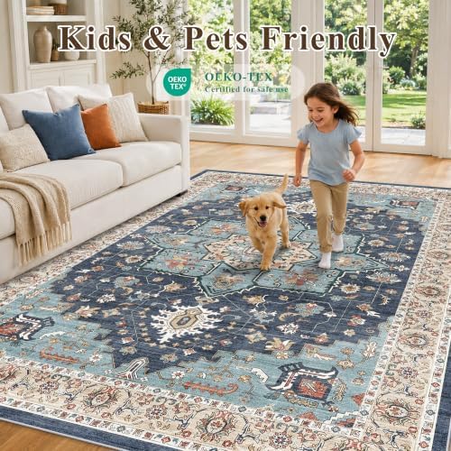 TOPRUUG Washable Oriental Area Rug: 8x10 Rugs for Living Room Non Slip Rug - Image 5