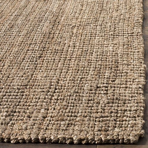 SAFAVIEH Natural Fiber Square Rug 8', Jute Knotted Natural & Grey NF447M - Image 4