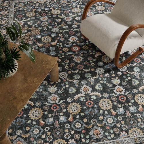 Washable Area Rugs for Living Room: 6x9 Bedroom Rug Vintage Boho Area Rug Stain Resistant Non Slip Low Pile Lightweight Soft Carpets for Living Room Dining Room Kitchen Nursery Kids Room Farmhouse - Image 4