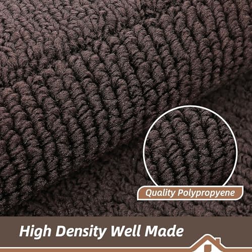 BEQHAUSE 30x18 Inch Kitchen Rugs Non Slip Washable Kitchen Sink Rug, Brown - Image 5