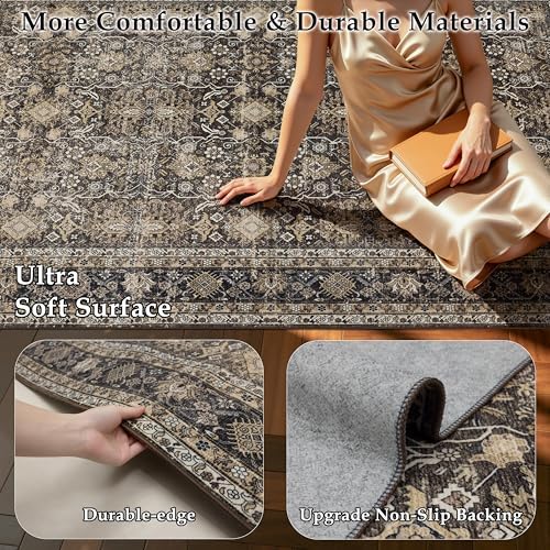 Ruaruarug Washable Area Rug 8×10 for Living Room, Ultra Soft, Copper - Image 2