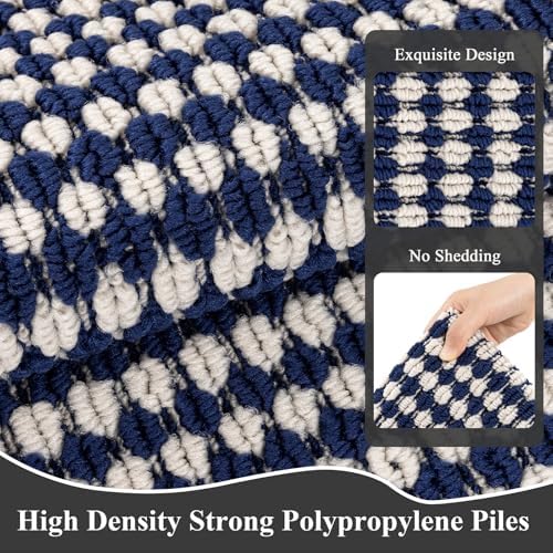 Ileading Indoor Door Mat 3x5ft, Absorbent Muddy Mats for Dogs, Low-Profile Entrance Large Welcome Mat with Non-Slip Rubber Backing, Washable Runner Carpet for Hallway,Entryway,Kitchen(Navy) - Image 3