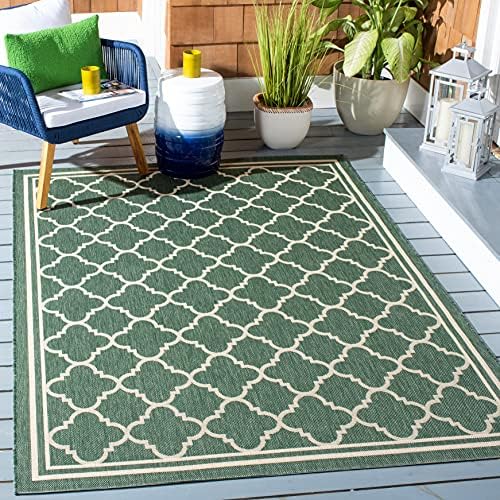 SAFAVIEH Courtyard Collection 6'7" x 9'6" Dark Green/Beige CY6918 Trellis Indoor/ Outside Waterproof Easy cleansingPatio Backyard Mudroom Area Mat - Image 7