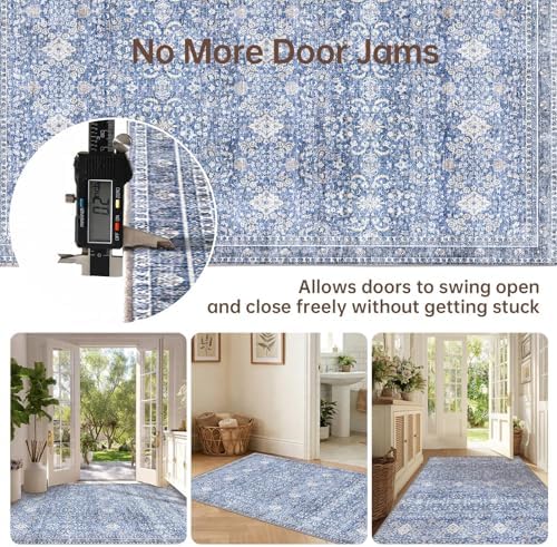 Sasttie 3x5 Area Rugs, Ultra-Soft Washable Rug for Living Room, Blue - Image 4