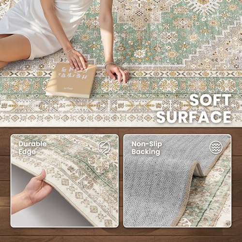 zesthome 8x10 Area Rugs for Living Room,Large Washable Rug,Green - Image 6