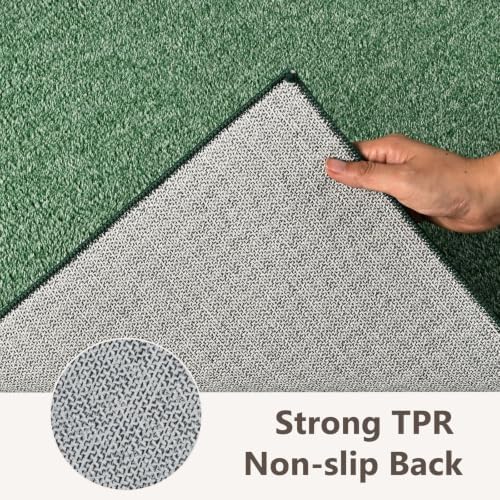 2x8 Green/White Runner Rug Washable Non-Slip for Kitchen Hallway Bathroom - Image 5