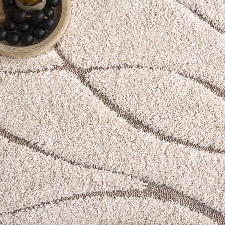 SAFAVIEH Florida Shag Accent Rug 2'3"x4', Soft Cream & Beige SG471-1113 - Image 5