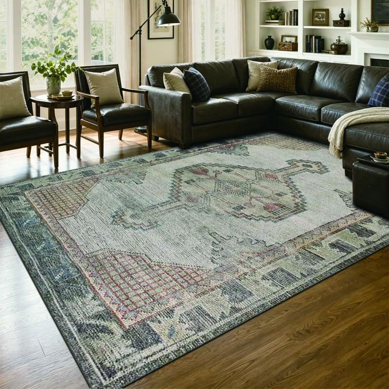 Vintage Mesa Totem 5x7 ft Grey Terracotta Area Rug for Living Room Dining by Unknown