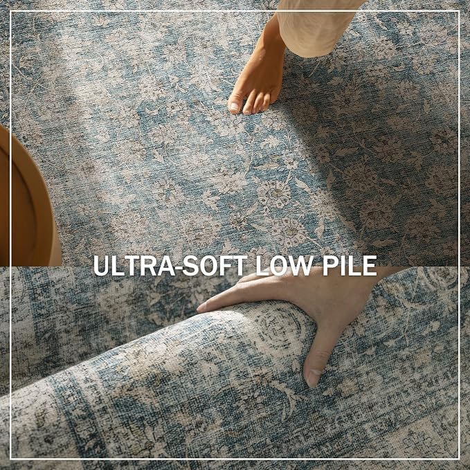 Machine Washable Entryway Throw Rug: Door Mat Indoor Entrance 3x5 Rug Boho Small Area Rug Non-Slip Low Pile Kitchen Rug for Front Door Indoor Entrance Entry Kids Room - Image 4