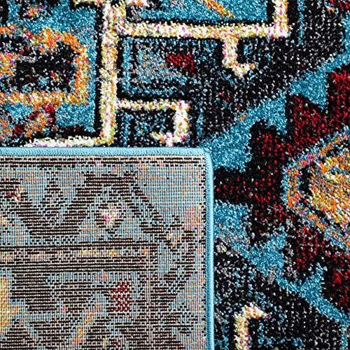 SAFAVIEH Vintage Hamadan Collection Area Rug - 3' Square, Light Blue & Black, Traditional Persian Design, Non-Shedding & Easy to Clean, Ideal for Living Room, Bedroom, Dining Space (VTH211M) - Image 4